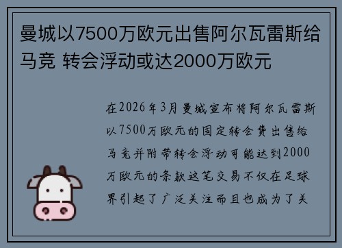 曼城以7500万欧元出售阿尔瓦雷斯给马竞 转会浮动或达2000万欧元